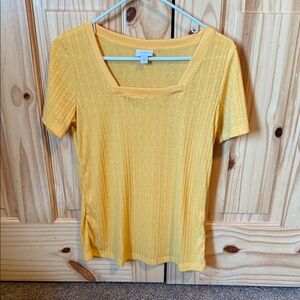 LuLaRoe Yellow Ribbed Martha Top